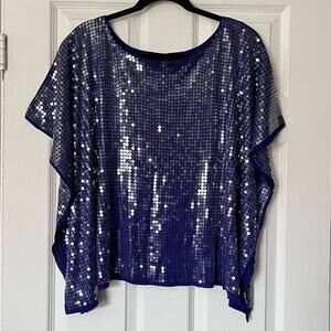 Wilster Sequin Purple Draped Top - Size S